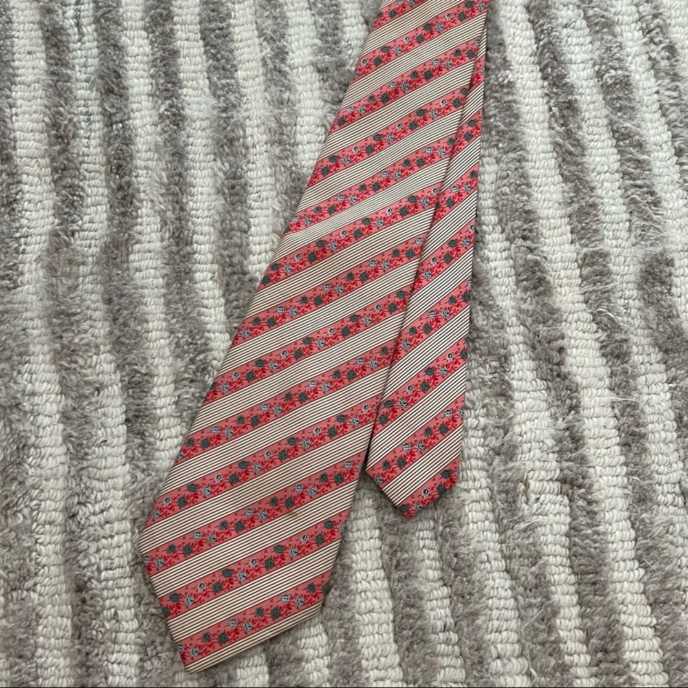 Diagonal Stripe & Floral Tie